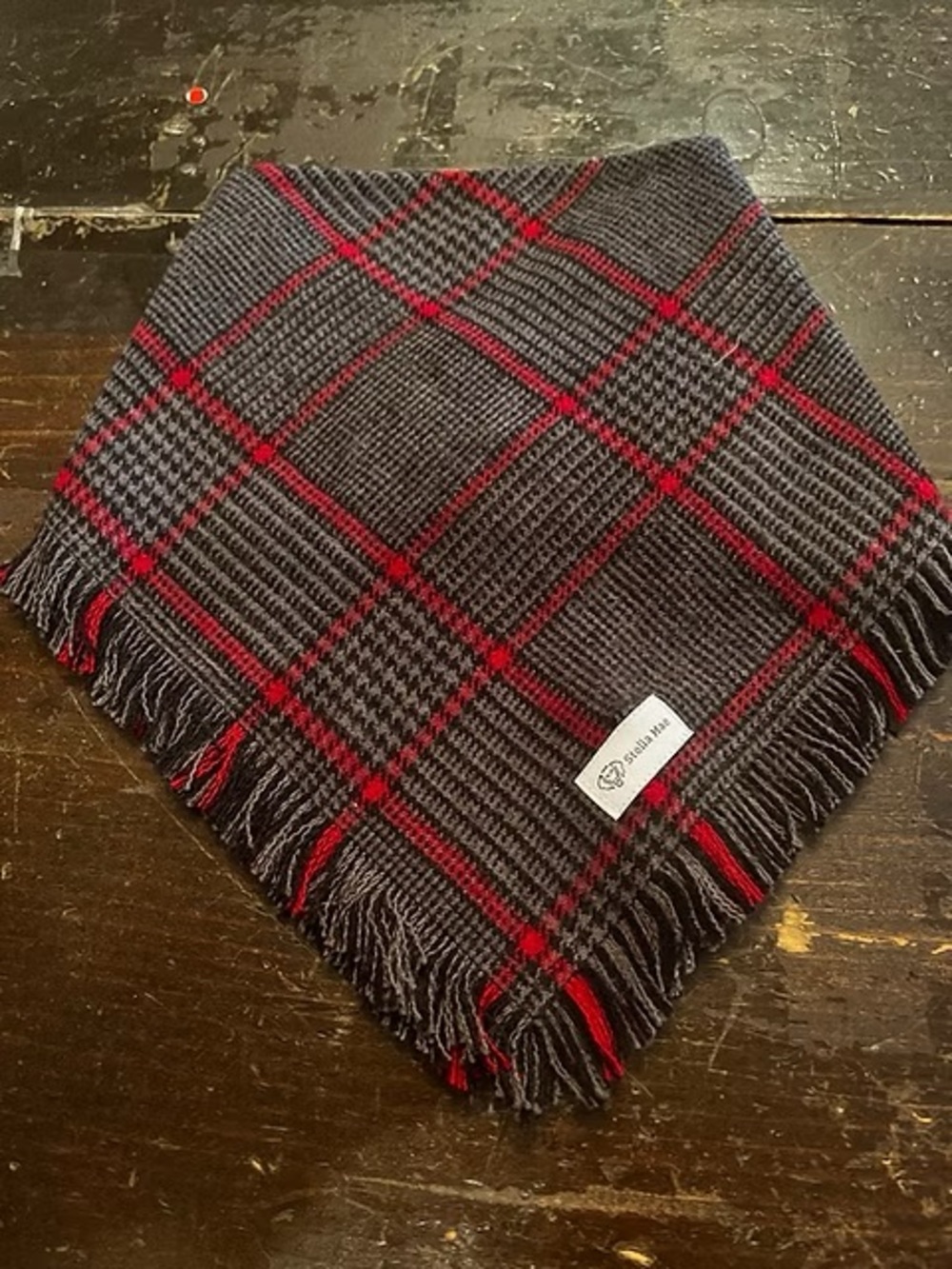 NWT Flannel Snap Dog Bandana Blue/Black Sz MED OR XXL
